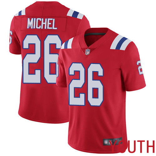 New England Patriots Football #26 Vapor Untouchable Limited Red Youth Sony Michel Alternate NFL Jersey->women nfl jersey->Women Jersey